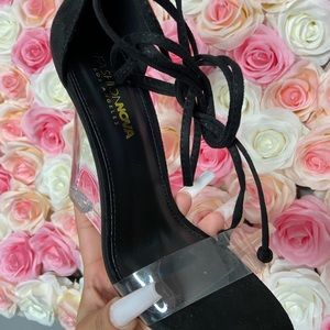 FASHION NOVA BLACK LACE UP HEELS